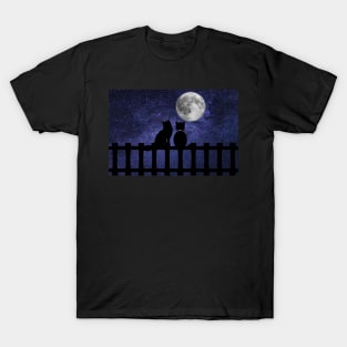 Cat and moon T-Shirt